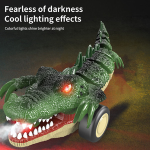 Voiture télécommandée de simulation de crocodile cool avec pulvérisation d'eau, lumière, jouet animal télécommandé pour enfants, queue de crocodile flexible - Product Image 5