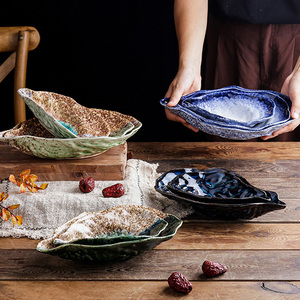 Cuisine japonaise Rétro Vaisselle Créative en Céramique Sushi Sashimi Plat Huître Shell <span class=keywords><strong>Assiette</strong></span> Froide <span class=keywords><strong>pour</strong></span> Restaurant - Product Image 5