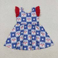 Mono sin mangas con estampado de la bandera americana para niña, ropa informal para niños pequeños, ajuste holgado, para el 4 de julio
