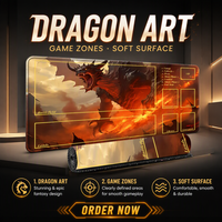 Tapis de Souris Gaming Dragon Fantasy Personnalisé, Grand Format Carré, Tapis de Bureau Multi-Tailles, Anti-Déversement, Bords Cousus, Caoutchouc Naturel Écologique