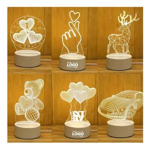 3D Night Light LED Lamp for Kids' Room with <b>Remote</b> - 16 Colors, Personalized Gift for Birthday/Christmas/Halloween - Product Image 1