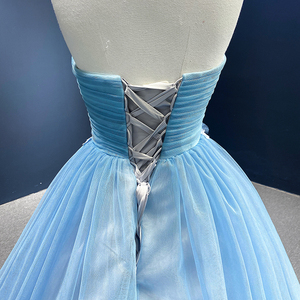 Rsm66290-1 Vestido de Novia Elegante Azul de Encaje Bordado de Alta Calidad y Económico - Product Image 5