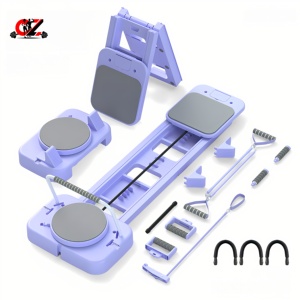 Top Grade Materials Foldable Portable Multifunctional Pilates Slider Board with Resistance <b>Bands</b> for Home Core <b>Workout</b> - Product Image 1