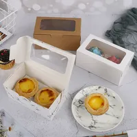 Boîte à biscuits personnalisée pour pâtisserie, boîte à dessert de qualité alimentaire avec couvercle rabattable, carton ivoire, pelliculage mat, boîte à biscuits carrée avec fenêtre
