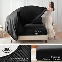Ensemble de literie complet 7 pièces noir taille Queen comprenant couette, drap plat, drap-housse, taies d'oreiller et housse de couette