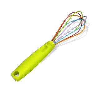 <span class=keywords><strong>Fouet</strong></span> manuel en silicone avec manche en plastique de 10 pouces, coloré, petit mélangeur de pâtisserie pour battre les œufs - Vente en gros - Product Image 3