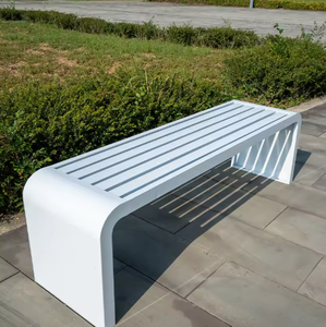 Banco y Silla Modernos de Acero Inoxidable con Respaldo Curvo para Patio, Jardín, Apartamento o Terraza - Product Image 4