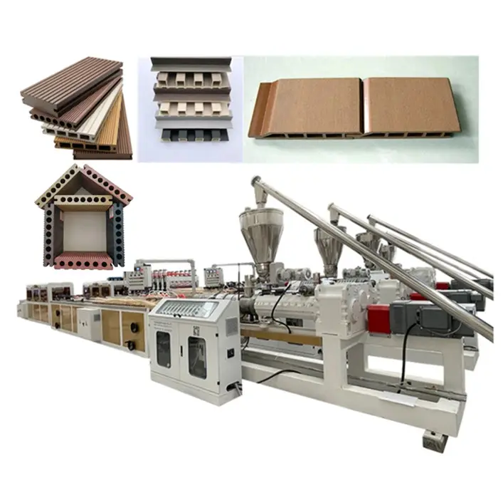 PVC PP PE WPC Extruding Wood Plastic Composite Sills Wall Decoration Profile Sheet Extrusion Machine Line