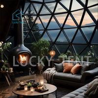 Igloo House Verre géodésique Camping Tente dôme insonorisée extérieure Resort Jardin Luxe Grande tente dôme en verre