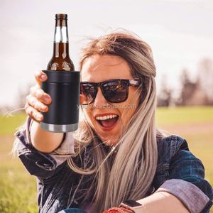 Refroidisseur de canettes 12oz au design classique, double paroi en acier inoxydable 304, isolé sous vide, pour bière et vin, idéal pour le camping - Product Image 6