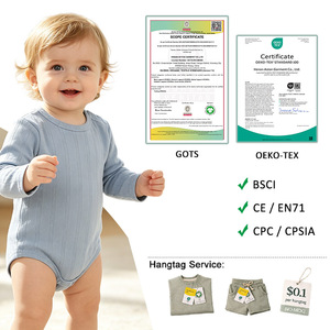 Pointelle Jakarlı Yazlık Nefes Alabilen Bebek Tulumları Ayarlanabilir Çıtçıtlı Kasık Yenidoğan Bebek Bodysi - Product Image 2