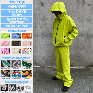 Tuta Sportiva da <span class=keywords><strong>Uomo</strong></span> Personalizzata in Due Pezzi, Giacca Antivento con Zip in Nylon e Pantaloni Jogger, Set Leggero - Product Image 1