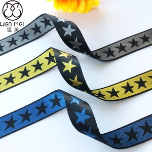 Pita Elastis Jacquard Custom Pola Bintang Multi-warna 100% Poliester Grosir dengan Sampel Gratis untuk Celana & Mantel - Product Image 2
