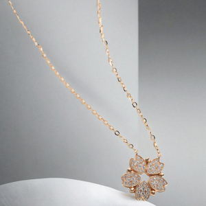 14K 금도금 꽃잎 목걸이 도매 지르콘 S925 스털링 실버 사우디 스타일 여성용 주얼리 선물 - Product Image 3