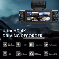 Caméra embarquée OEM 360° Fisheye 4 canaux 4K avant arrière gauche droite avec écran 3,39 pouces, WiFi, GPS et surveillance de stationnement 24h/24
