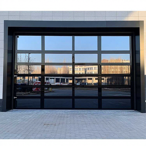 <span class=keywords><strong>Porte</strong></span> de <span class=keywords><strong>garage</strong></span> sectionnelle en aluminium avec verre miroir noir transparent automatique résidentielle, <span class=keywords><strong>prix</strong></span> de gros du fabricant - Product Image 3
