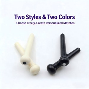 Wholesale Factory Direct ABS Guitar String Pegs, Black White Bridge Pins Universal Acoustic Guitar <b>End</b> Pin Parts - Product Image 5