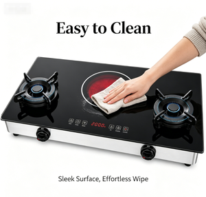 Cocina de gas infrarroja de doble combustible, económica y compacta, con 3 quemadores, ideal para apartamentos de alquiler, dormitorios y decoración de <span class=keywords><strong>cocinas</strong></span> pequeñas. - Product Image 5