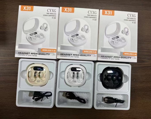 X31 Clip-on Open Ear Wireless Headphones LED Digital Display Long Battery Life Comfortable Wear HiFi Sports Earbuds Hot Sale