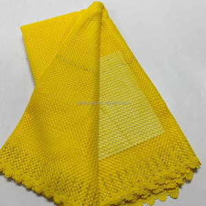 Ok4015 Phi Dây Ren Vải Chất Lượng Cao 5 Sân Guipure Vải Với Đá Nigeria Lưới Vải Tuyn Ren Vải - Product Image 3