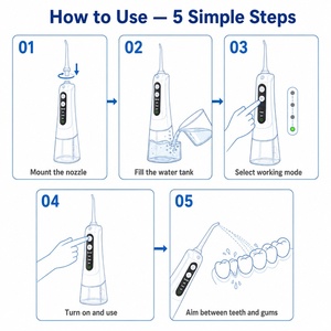Nouveau produit, irrigateur buccal sans fil rechargeable étanche IPX7, <span class=keywords><strong>jet</strong></span> d'eau <span class=keywords><strong>dentaire</strong></span> pour nettoyer les dents, usage domestique - Product Image 5