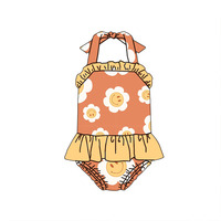 Élégant dos nu imprimé personnalisé Maillot de bain bébé filles en dentelle Maillot de bain confortable à séchage rapide pour enfants