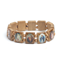 Bracelet en bois St. Jude de Bella, crépuscule et aube, pour femmes, bracelet à fermoir avec blason familial, cadeau pour les fans de vampires pour femmes