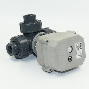 วาล์วบอลพลาสติก PVC รุ่น Tonhe A150 ซีรีส์ 3 ทาง DN15 1/2 นิ้ว พร้อมระบบควบคุมแบบแมนนวล A150-T15-P3-B - Product Image 1