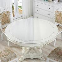 Nappe de table ronde transparente en PVC de 2 mm, imperméable, pour protection de table et bureau, vente en gros