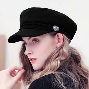 Casquettes de baseball pour femmes, chapeaux d'hiver octogonaux en laine française, <span class=keywords><strong>casquette</strong></span> de <span class=keywords><strong>boulanger</strong></span>, <span class=keywords><strong>casquette</strong></span> noire streetwear pour femmes 2020 - Product Image 1