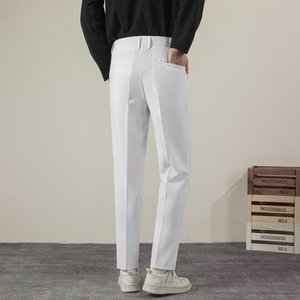 Pantalones Casuales Rectos de Color Sólido para Hombre, Moda Verano, Clásicos, Casuales de Negocios, Ropa de Marca Masculina, Pantalones de <span class=keywords><strong>Traje</strong></span> Clásicos Ajustados - Product Image 2