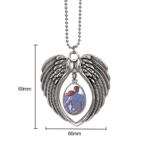 Ornement de voiture personnalisé par sublimation avec diverses formes d'ailes, pendentif en métal à suspendre au rétroviseur, cadeau commémoratif