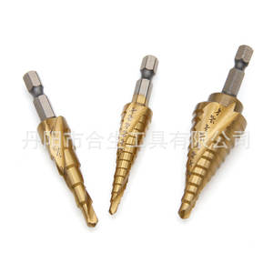 Mr <b>Drill</b> Hexagonal Shank Titanium Plated <b>Step</b> <b>Drill</b> Bit 4241 Steel Metal Drilling Kit 3pc - Product Image 3