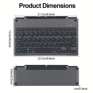 <span class=keywords><strong>คีย์บอร์ด</strong></span>พับได้ BT แบบพกพาไร้สาย ชาร์จซ้ำได้ สำหรับ <span class=keywords><strong>iPad</strong></span> iPhone Android แท็บเล็ต แล็ปท็อป พีซี เดินทาง สำนักงาน - Product Image 6