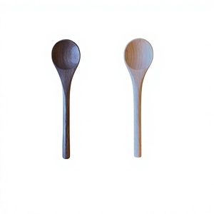Handcrafted <b>Wooden</b> Kitchen Spoons Set of 2 Natural Wood <b>Utensils</b> for Cooking Stirring Mixing Serving - Product Image 5