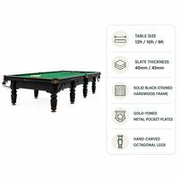Mesa de Billar Rusa Certificada ISO de 12 pies con Estructura de Madera Sólida, Pizarra de Grado Competitivo, Personalización OEM/ODM para Clubes y Hoteles
