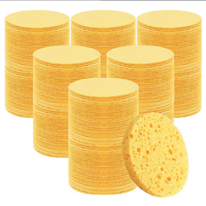 Éponges faciales rondes compressées réutilisables pour le nettoyage, en cellulose naturelle, exfoliantes, pour le démaquillage TZ TZ-056 - Product Image 1