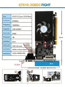 กราฟิกการ์ด GeForce การ์ด GT610 GT210 2GD 64BIT GPU UEFI VGA DVI HD เกมพีซีกราฟิกอิสระเดสก์ท็อป - Product Image 4