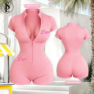 Completo Fitness Body <span class=keywords><strong>Basics</strong></span>: Nuovi Body <span class=keywords><strong>Basics</strong></span>, Tute Intere in Nylon, con Cerniera Personalizzata, Loungewear Colorato da Donna - Product Image 1