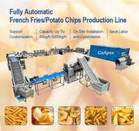 Máquina Procesadora de Papas Fritas de 1500 kg/h, Totalmente Automática, con Producción a Gran Escala
