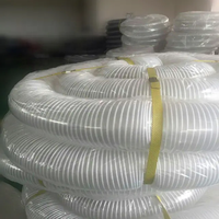 Tuyau flexible d'aspiration sous vide renforcé de fil d'acier spiralé recouvert de PVC transparent pour la collecte de poussière industrielle