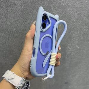 Funda Magnética con Orejas de Gato <span class=keywords><strong>para</strong></span> <span class=keywords><strong>iPhone</strong></span> <span class=keywords><strong>11</strong></span> 12 13 14 15 16 17 Pro Max, con Cordón, Transparente, Antigolpes - Product Image 6