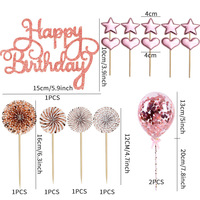 Vente en gros de décorations de gâteaux avec étoile en forme de cœur, fournitures de décoration de gâteaux en papier pailleté or argent bleu rose