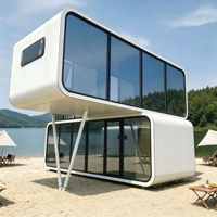 Cabine mobile préfabriquée insonorisée à structure en acier pour bureau de jardin moderne, studio de cour et travail à distance, type Apple Cabin House