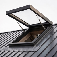 Fenêtre de toit à ouverture par le haut en aluminium sur mesure, avec vitrage, pour toit en pente métallique, ventilation de grenier, design étanche