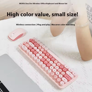 Hot Selling Wireless <b>Keyboard</b> And Mouse Set Retro Round Key Office <b>Cute</b> Compact And High Aesthetic <b>Keyboard</b> - Product Image 3
