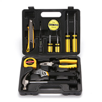 Ensemble d'outils manuels en acier au carbone OEM de 12 pièces, étui rigide noir, pour une utilisation automobile et domestique