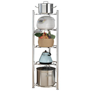 Estante de Almacenamiento de Cocina de Acero Inoxidable, Multi-Nivel, Triangular, de Esquina, para Ollas, Diseño Minimalista - Product Image 4