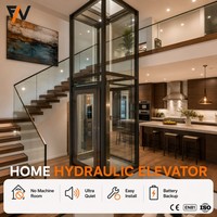 Ascenseur hydraulique pour maison, villa de luxe, fonctionnement silencieux, design de cabine haut de gamme, fabrication d'ascenseurs résidentiels sur mesure