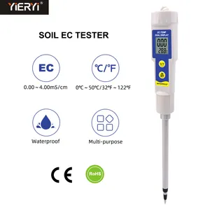 Nuevo medidor de suelo EC impermeable Probador de conductividad y temperatura 2 en 1 Medidor de conductividad multiusos de la EC-315